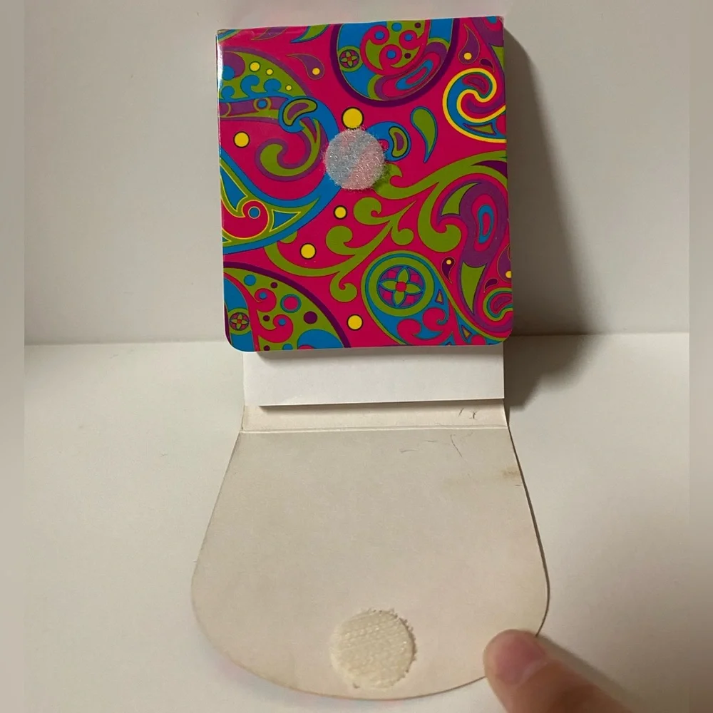 Lisa Frank Mini Notepad Y2K Pink Paisley Stationery Self Closure Memo Pad